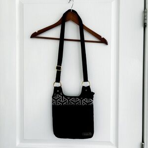 Cinda B Quilted Crossbody Bag Jet Set Black 9.5" X 9.5" X 1.5"